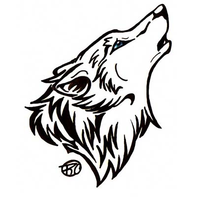 Wolf Head Design Water Transfer Temporary Tattoo(fake Tattoo) Stickers NO.11721